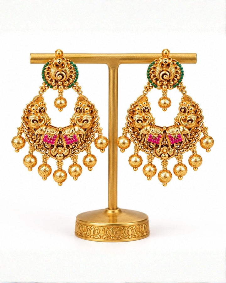 Kundan Gold plated Hoop Earrings