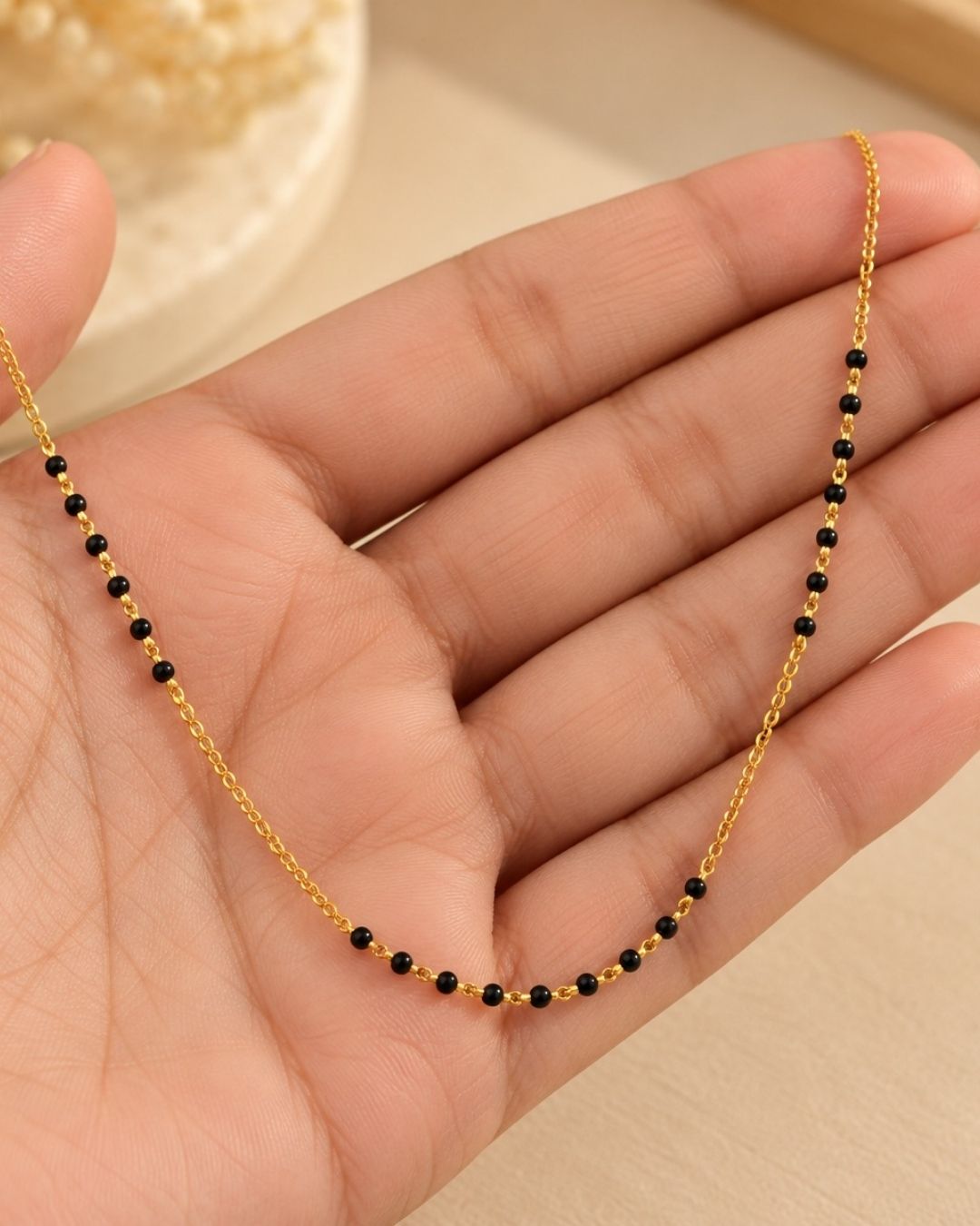 18k Gold Plated Plain Mangalsutra Ideal For Dailywear