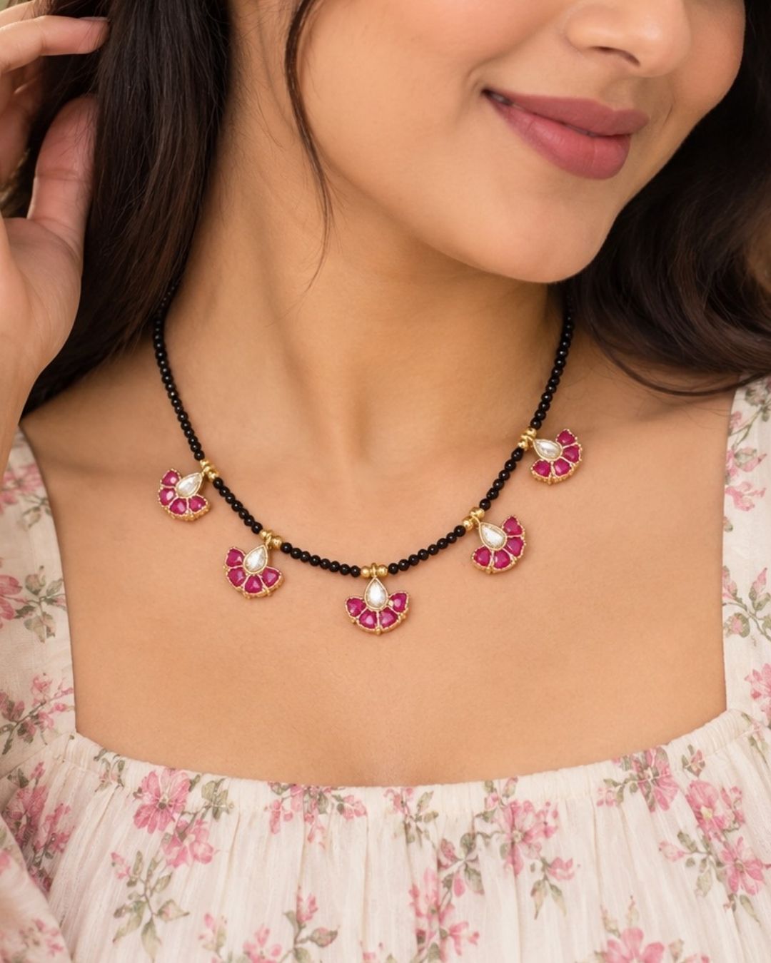 Kundan Kemp Gold Plated Mangalsutra