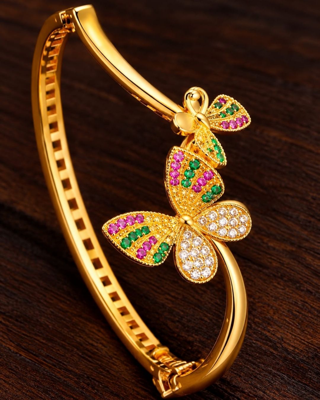 Gold Plated Butterfly Openable Kada
