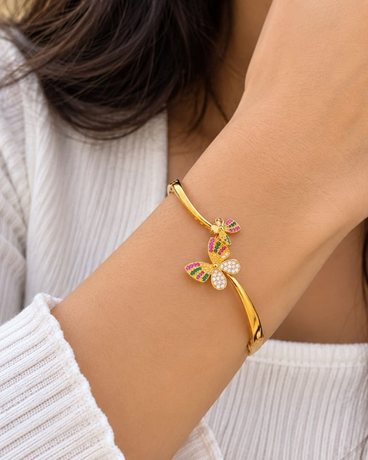 Gold Plated Butterfly Openable Kada