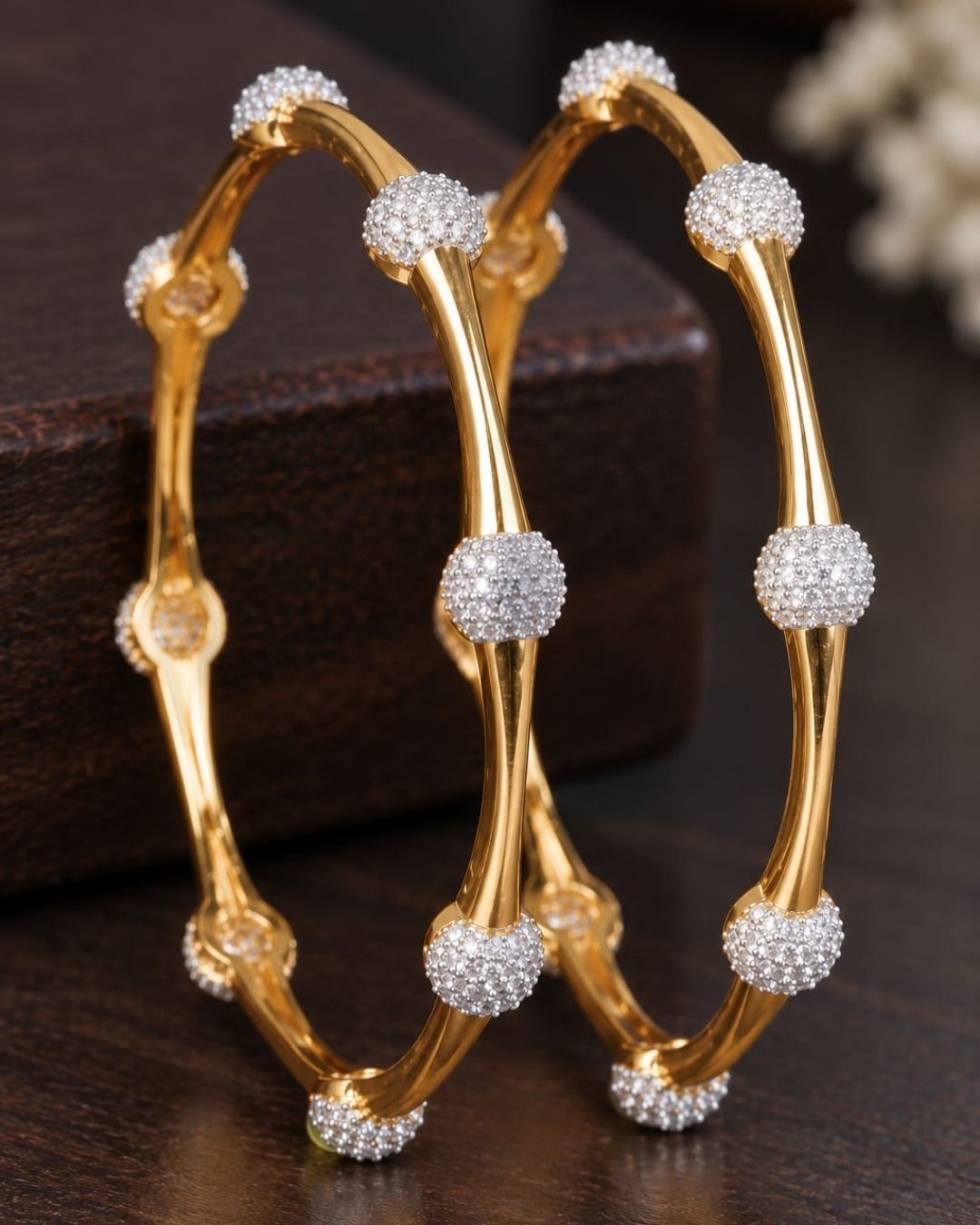 Gold Plated Classic Bangles For Kids (Set of 2)