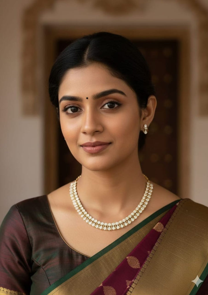 Pure Zirconian Diamond Gold Plated Necklace With Earrings c107520