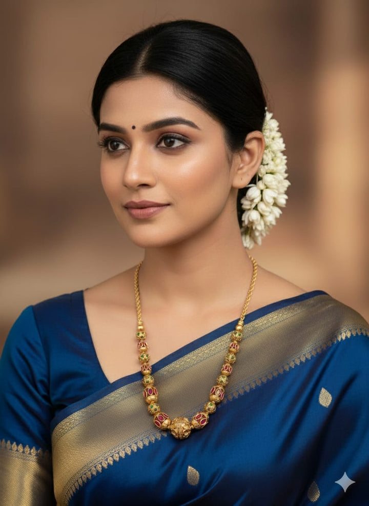 Kundan Gold Plated Beads Chain Necklace g101150