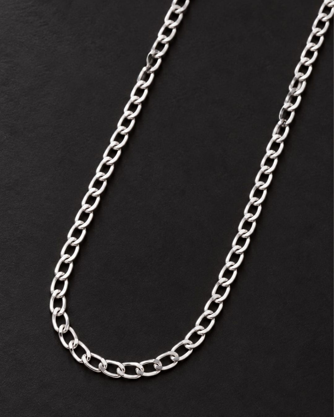Silver Plated Men’s Chain Necklace with Classic Link Design