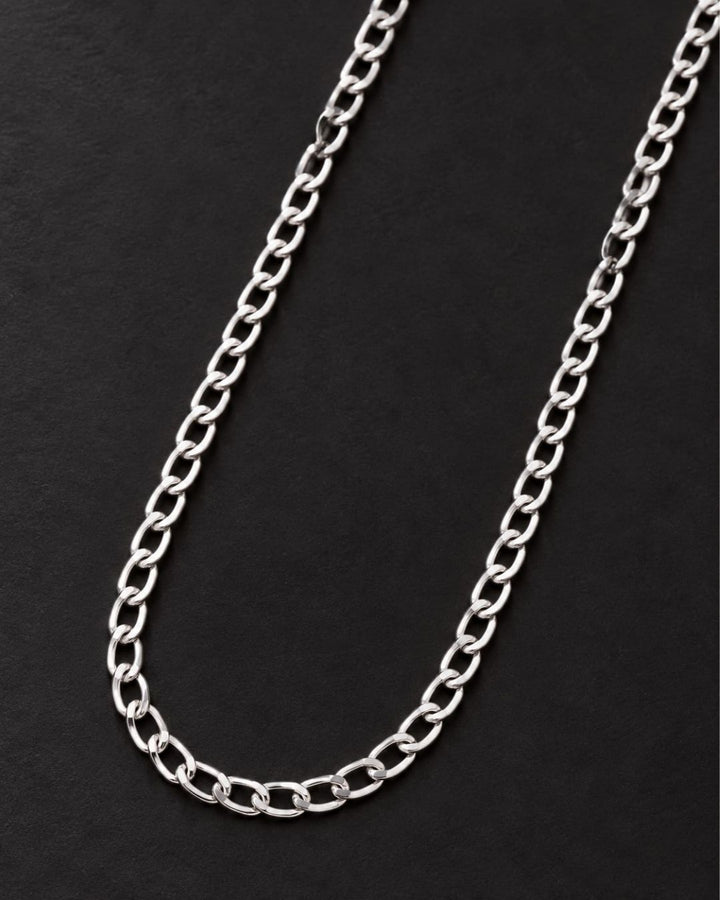 Silver Plated Men’s Chain Necklace with Classic Link Design