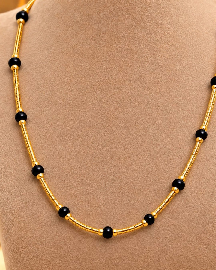 Gold Plated Traditional Black Bead Mangalsutra