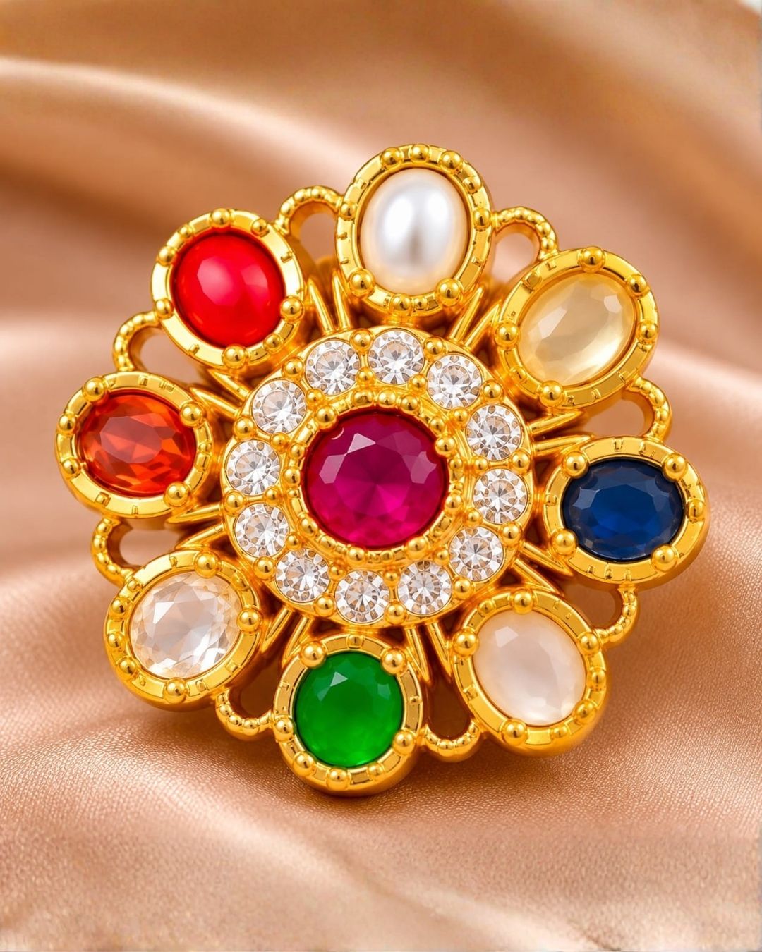 Gold Plated Multicolor Floral Earrings for Women