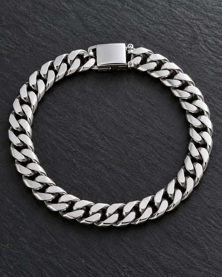 Silver Plated Men’s Cuban Link Bracelet