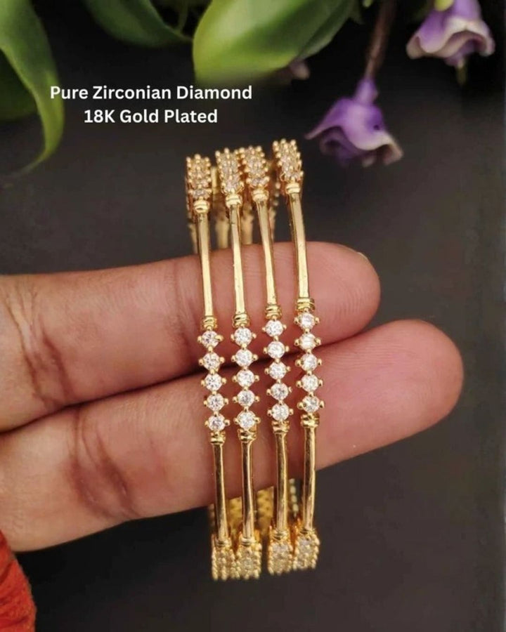 Pure Zirconian Diamond Bangles (set of 4)