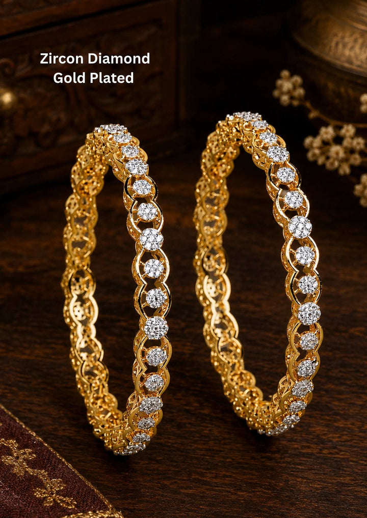 Gold-plated zircon diamond bangles 