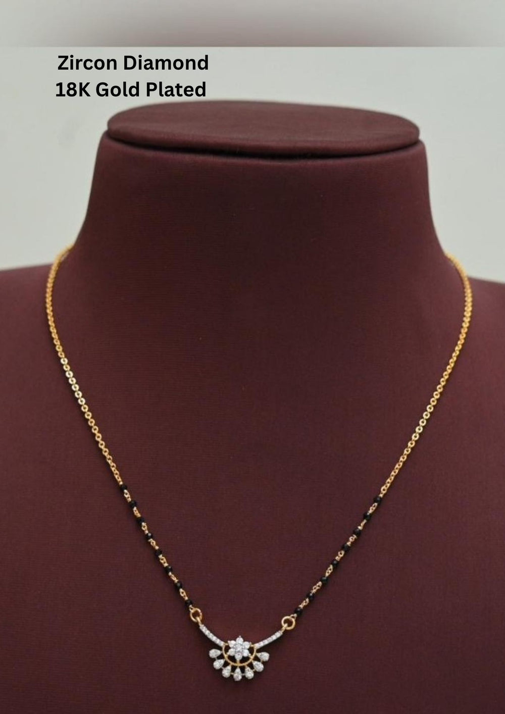 gold plated classic mangalsutra (nallapusallu) come with zircon diamond and its a traditional to all the women and can use for dailyware , festival ware , functional 