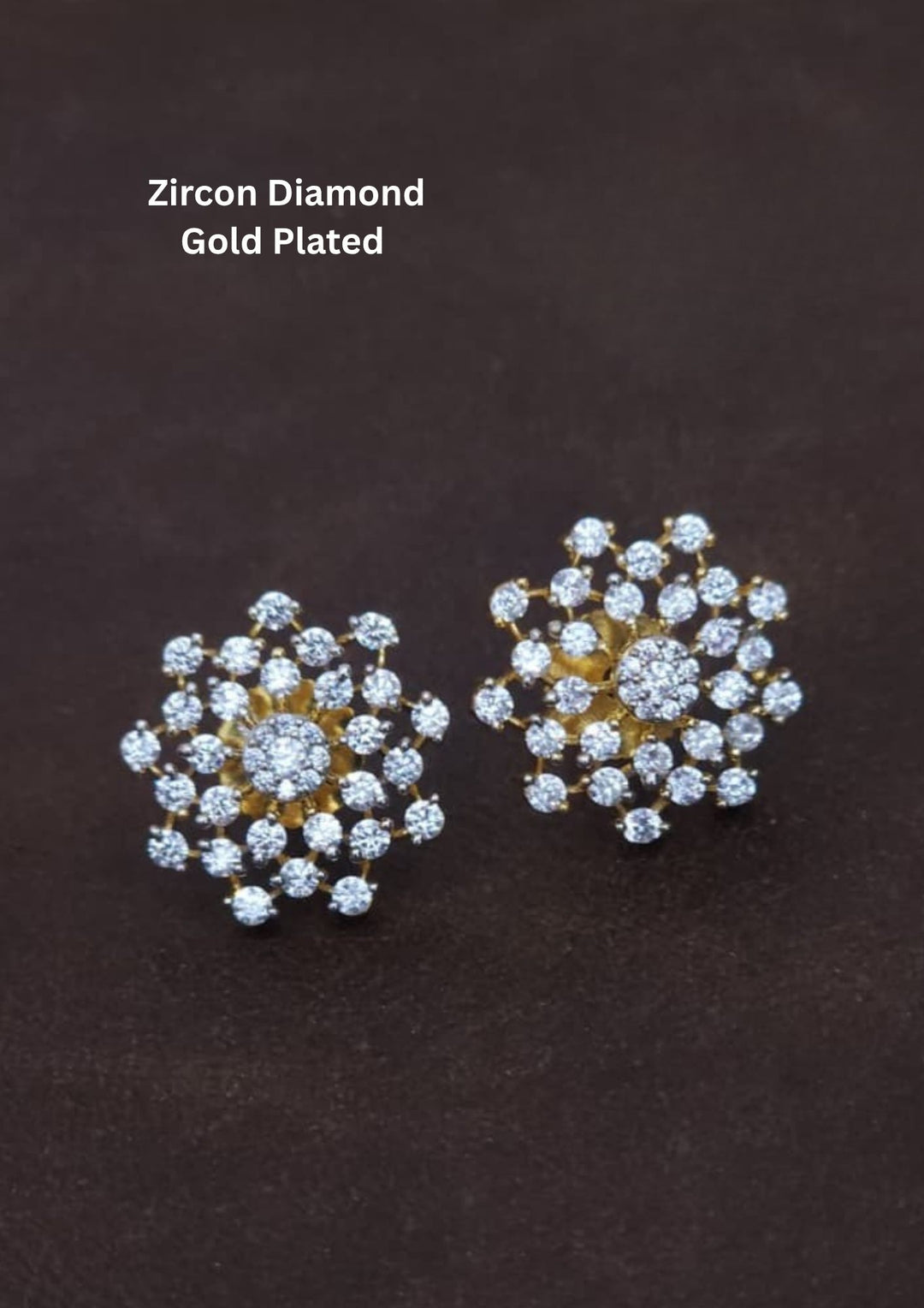 Zircon Diamond Gold Plated star Model Ear Studs it is very simple studs and looking very classy and can use for office wear and daily ware skin safe and anti fade 