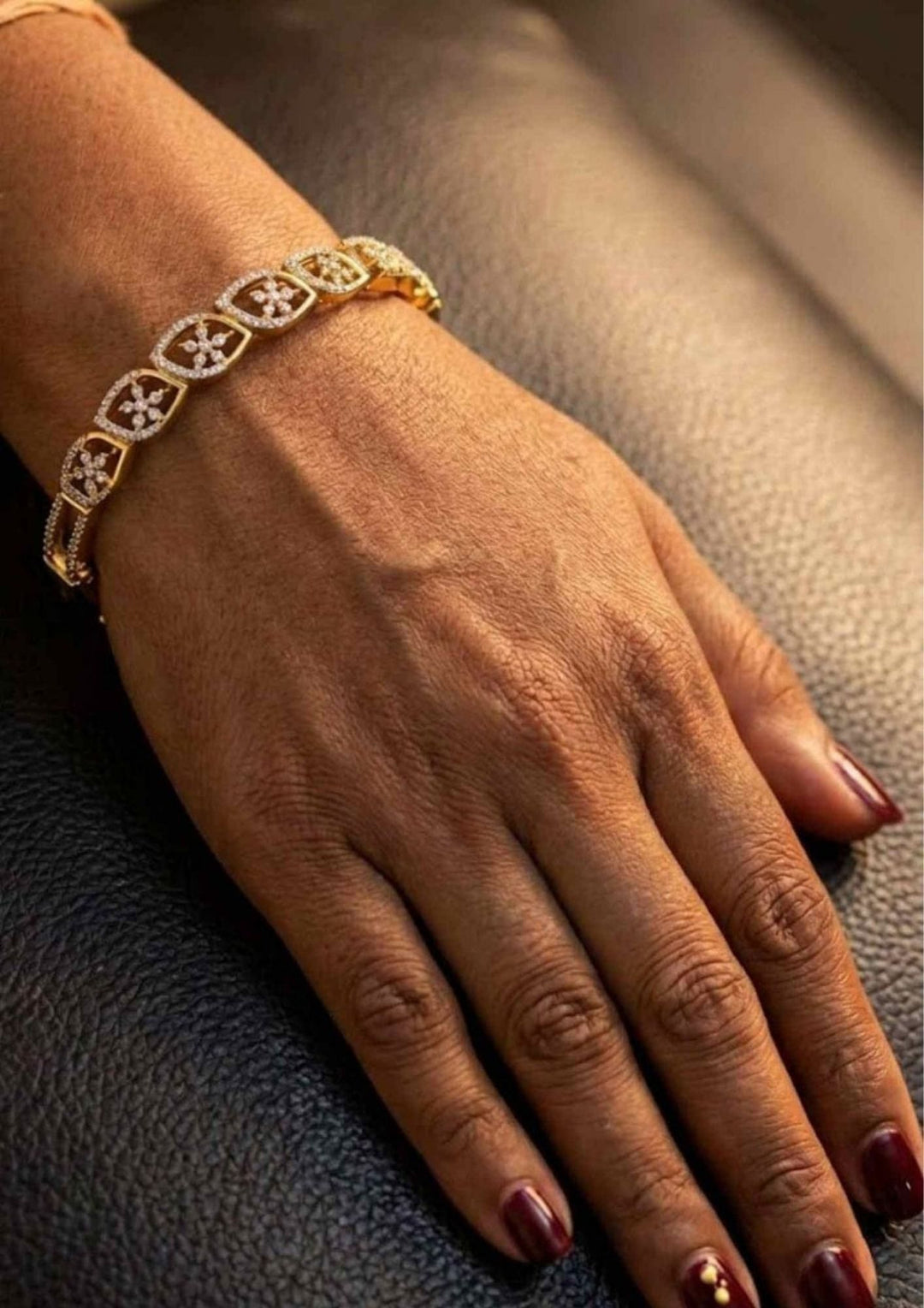 Pure Zirconian Diamond Gold Plated Bracelet