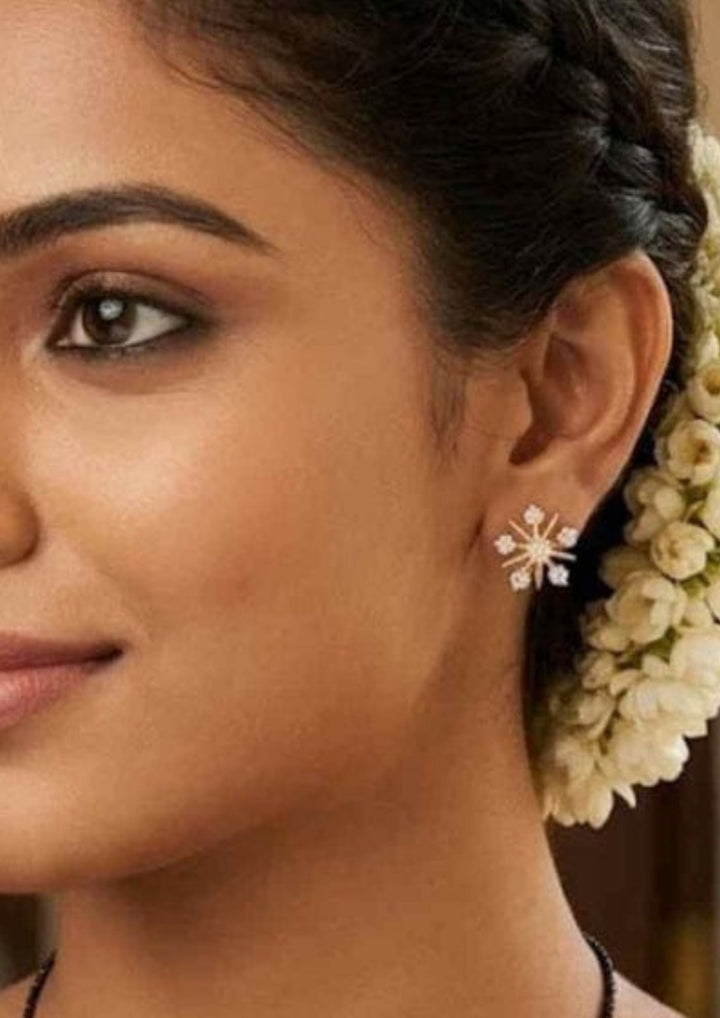 Pure Zirconian Diamond Gold Plated Studs