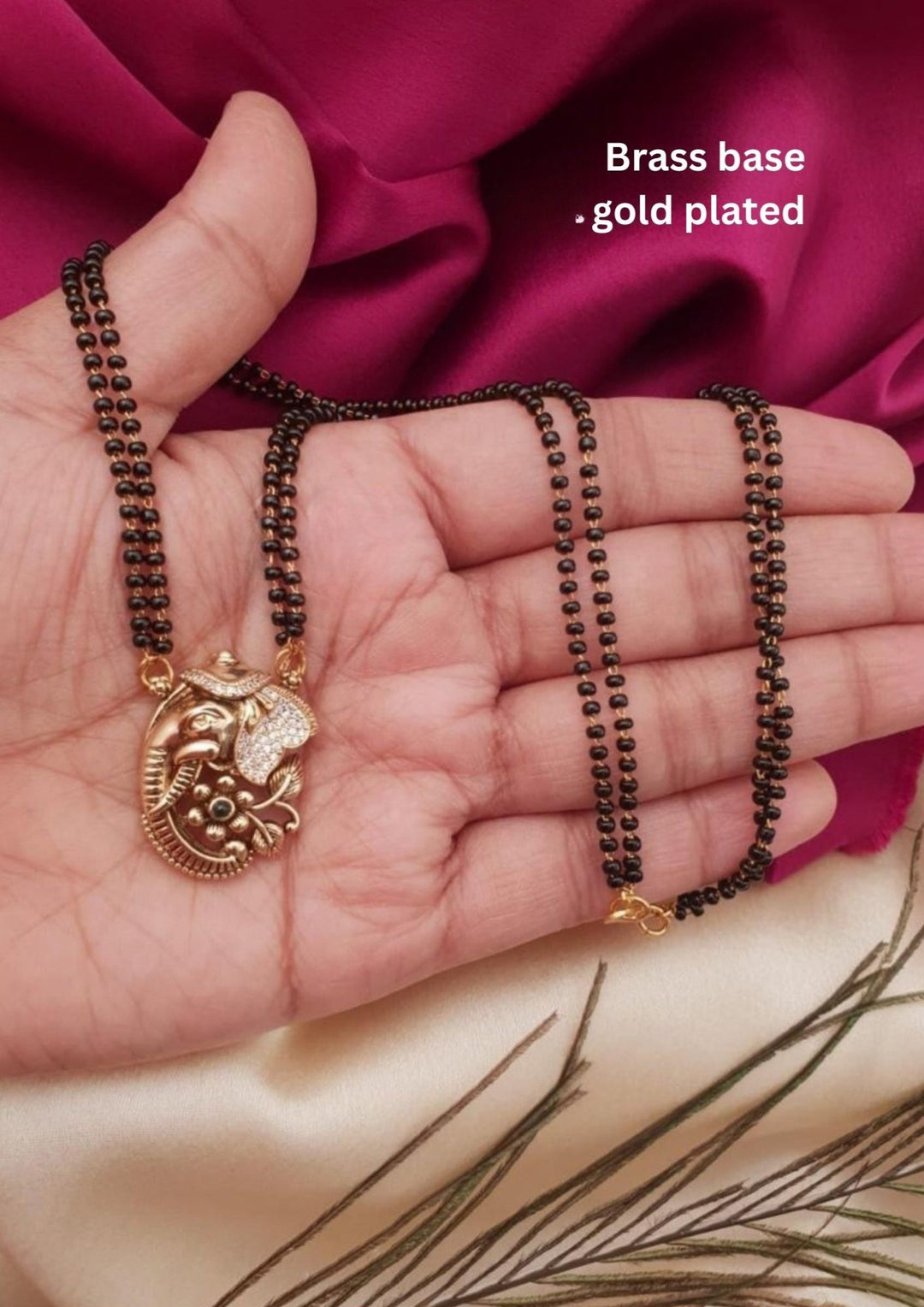 gold plated ganesha mangalsutra