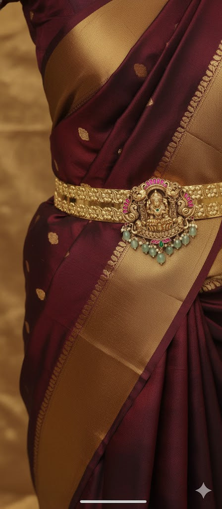 gold plated lakshmi devi hipbelt 