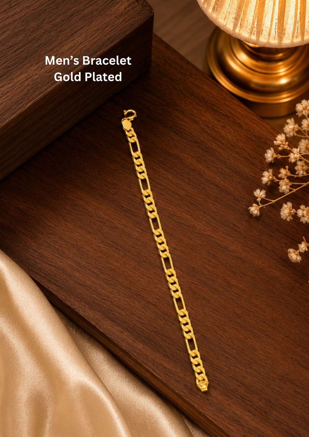 An elegant, sleek 18k gold-plated bracelet  features a continuous, sophisticated pattern of repeating cylindrical bar links seamlessly interconnected with small circular loops, offering a clean and polished modern look. Perfect for daily wear or for pairing with your favorite pendant.