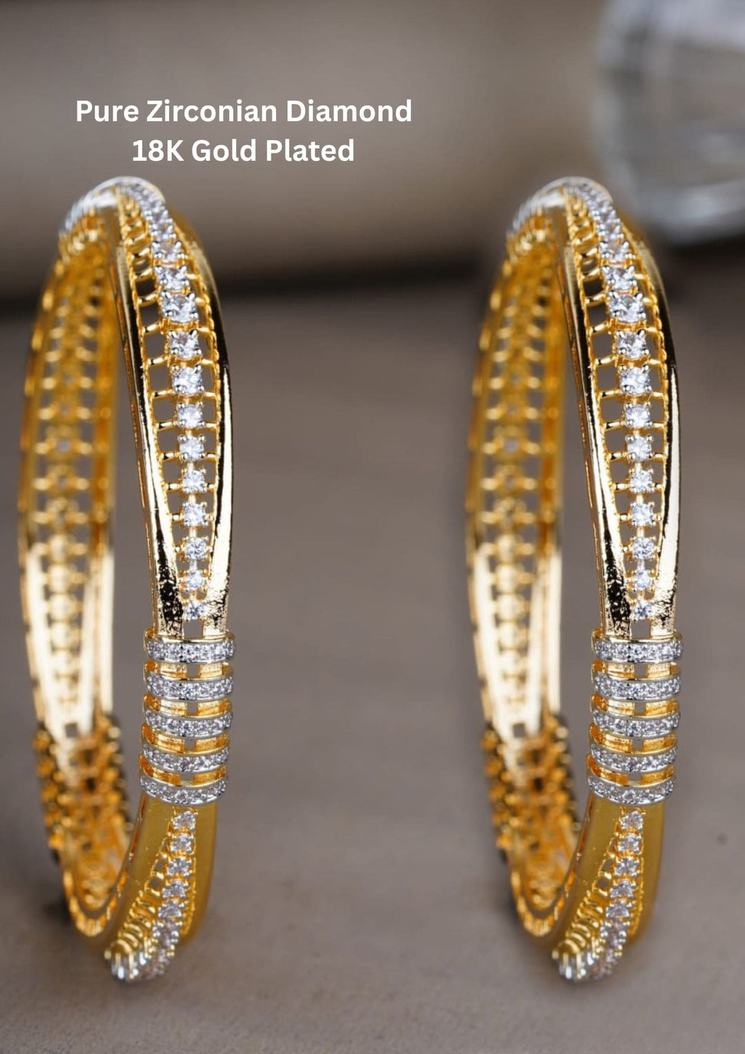gold plated pure zirconian diamond bangles