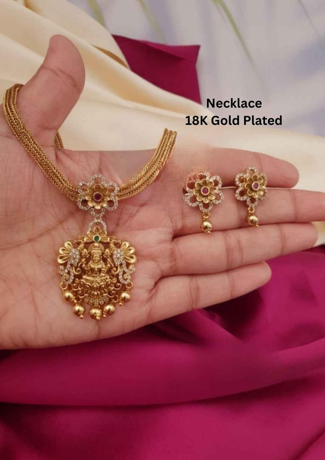 Gold Plated necklace and earrings 