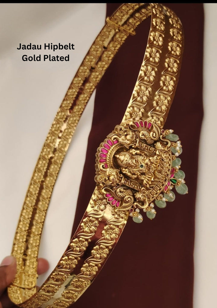 gold plated lakshmi devi hipbelt