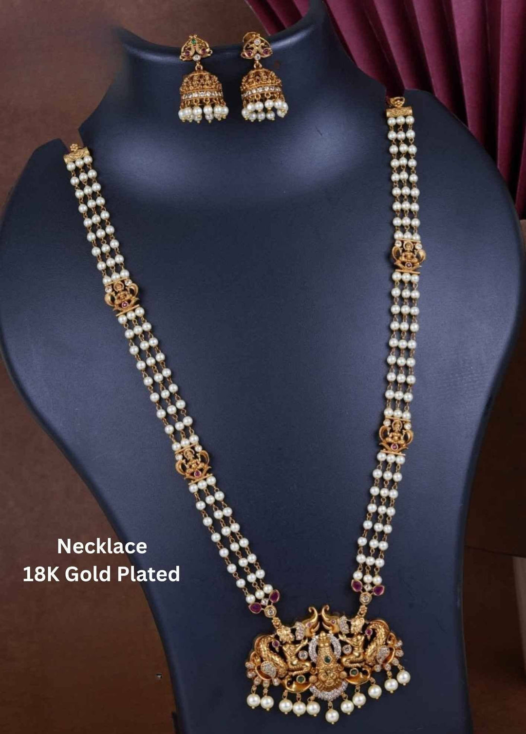 18K gold-plated necklace and earrings 