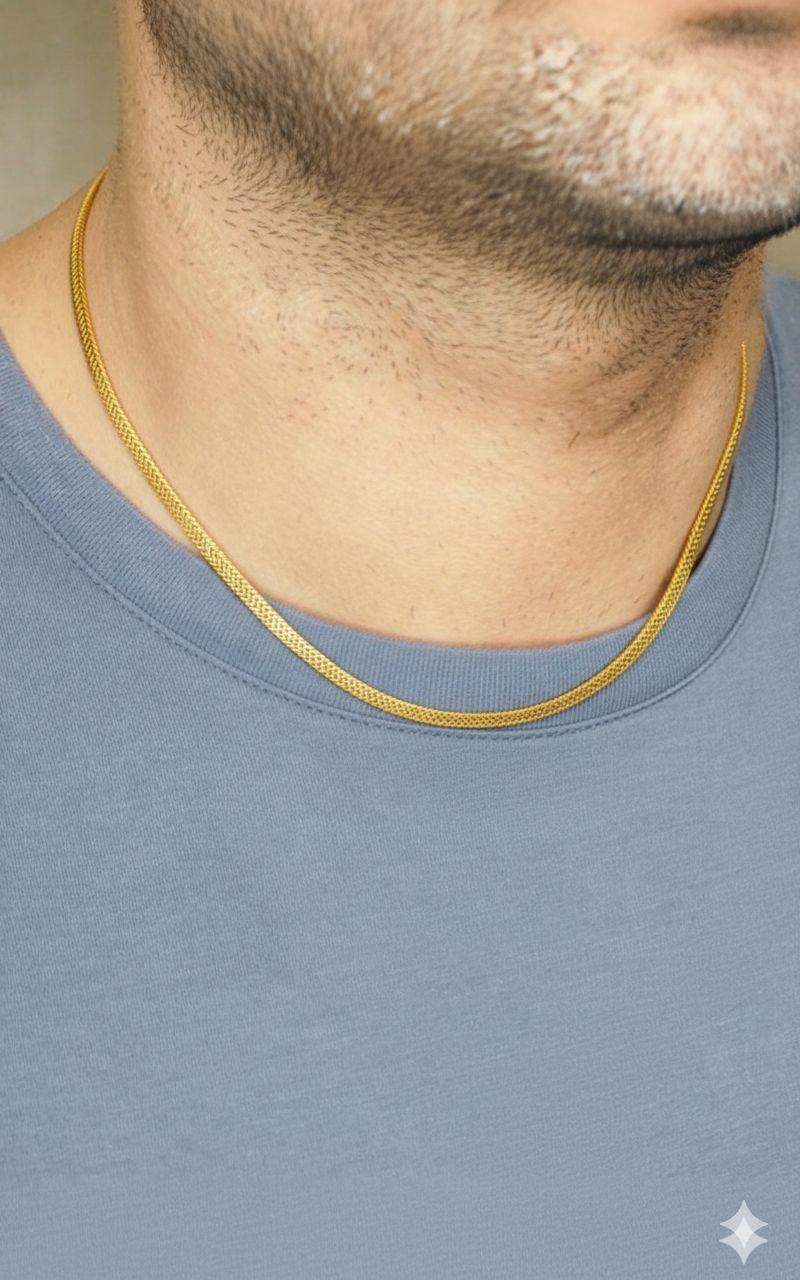Men's (Gents) Gold Plated  Plain Chain zev25