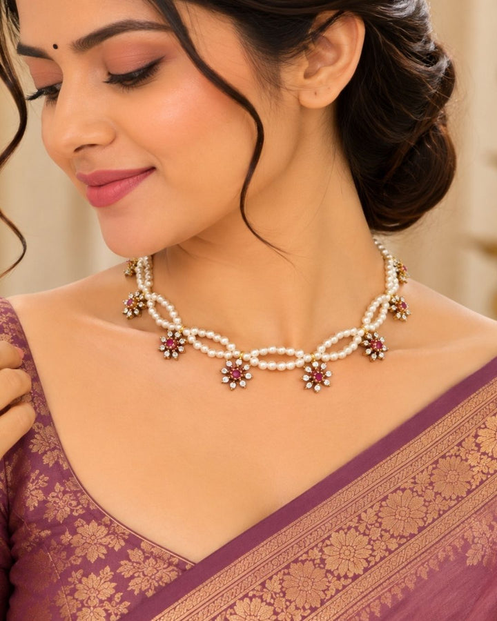 Kundan Gold Plated Pearl Necklace