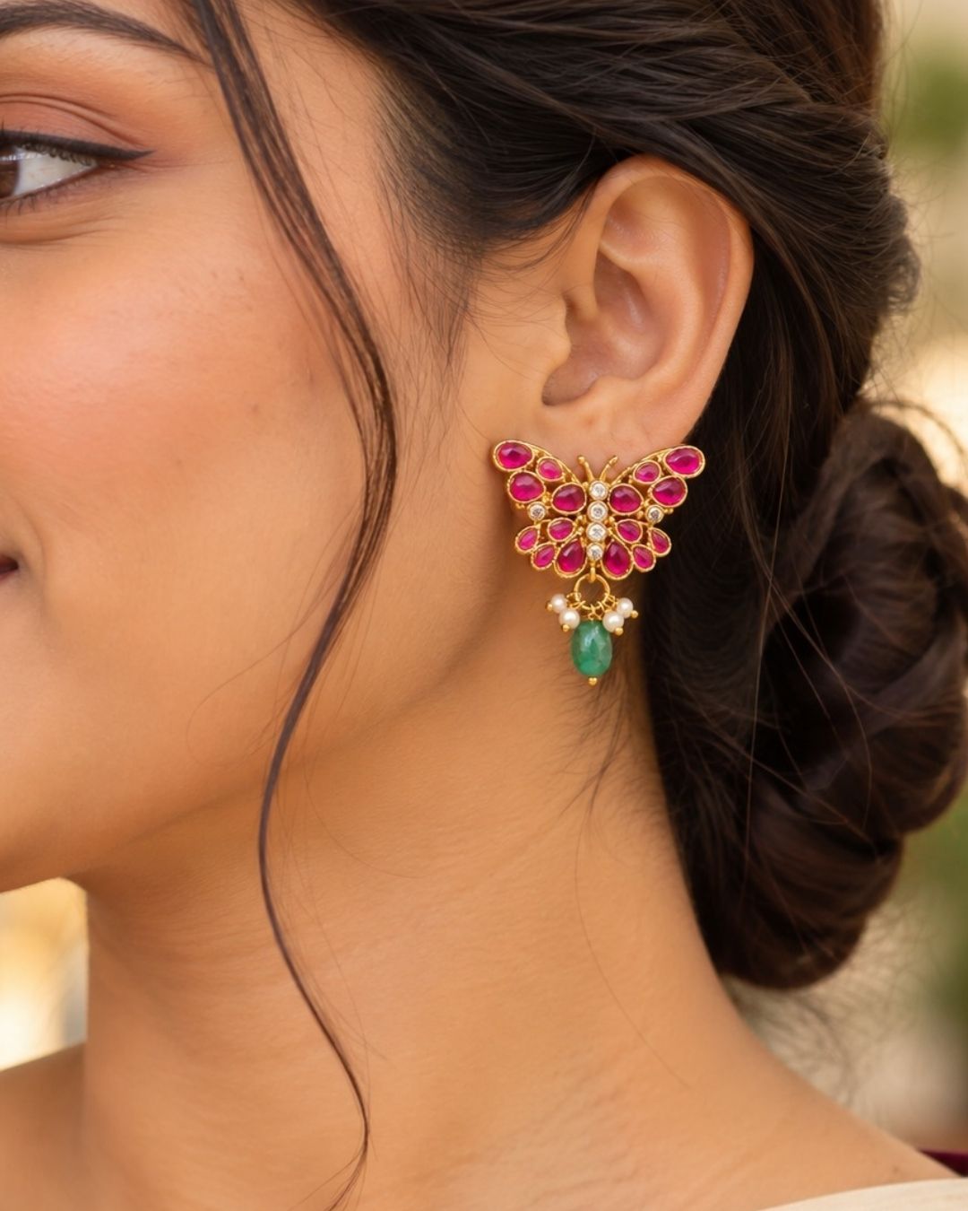 Jadau Kundan Earrings Screw back