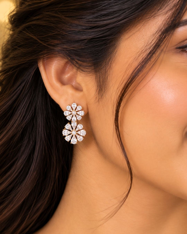 Pure Zirconian Diamond Necklace with Earrings