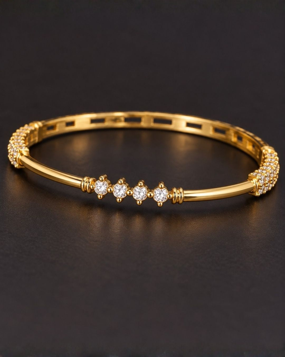 Zircon Diamond Bangles (set of 4)