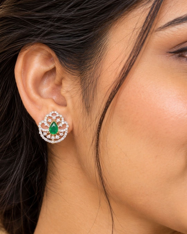 Zircon Diamond 4 in 1 Gold Plated Jhumka Earrings
