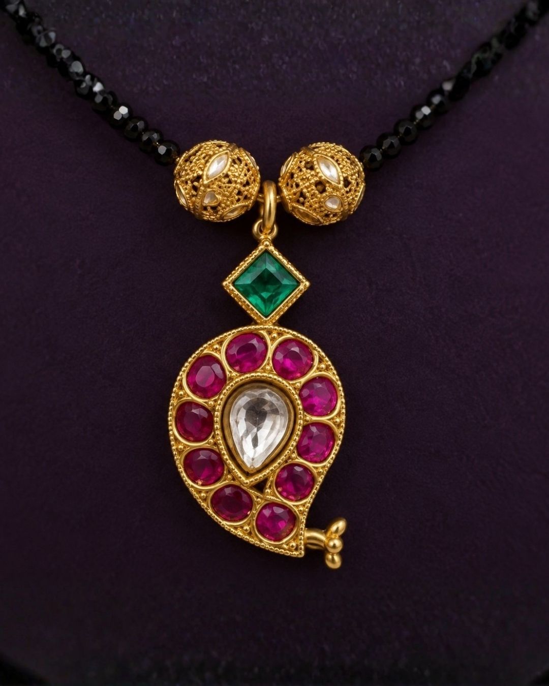 Jadau Kundan Gold Plated Mango Mangalsutra