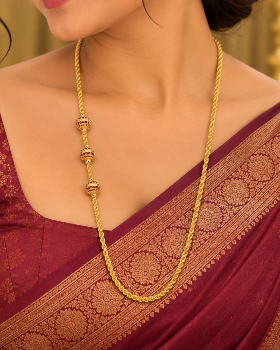 18k Gold Plated Ball Shape Thaali Chain
