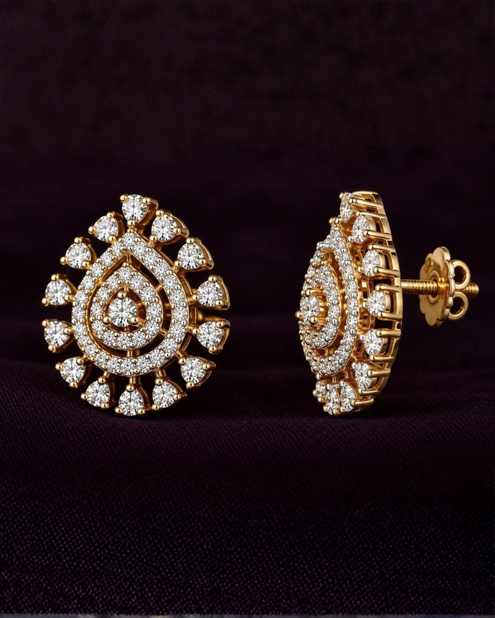 Zirconi Diamond Gold Plated Exquisite Earrings