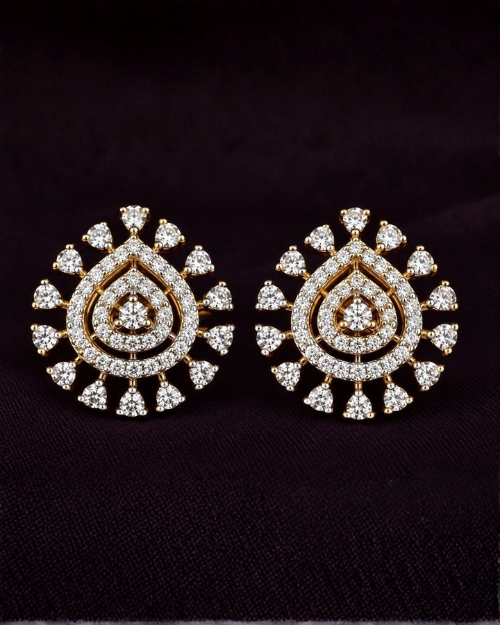 Zirconi Diamond Gold Plated Exquisite Earrings