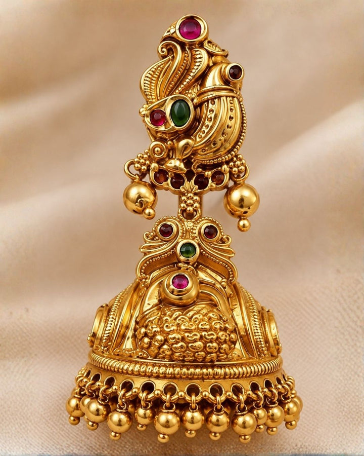 Jadau Kundan Gold Plated Antique Jhumkas