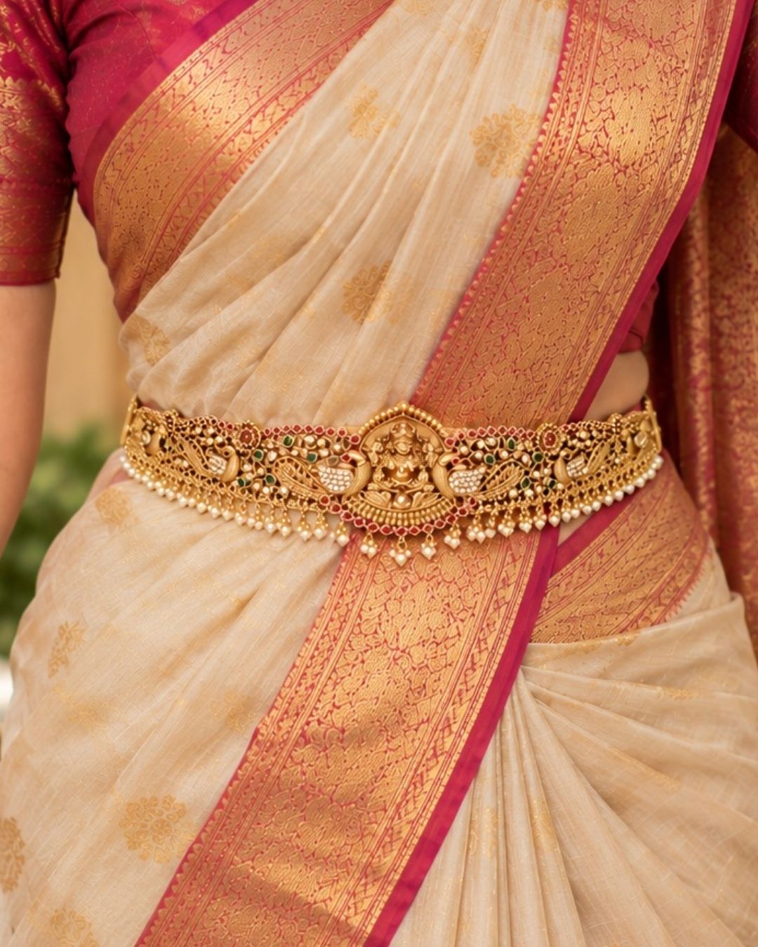 Laxmi Motif Gold Plated Traditional Adult Hipbelt (Vaddanam)