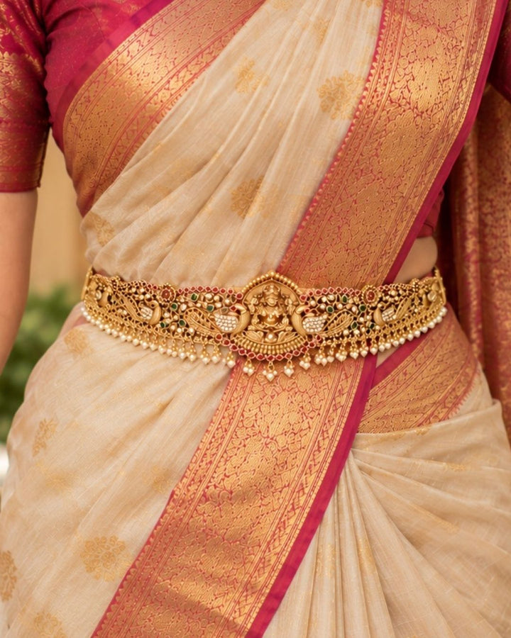 Laxmi Motif Gold Plated Traditional Adult Hipbelt (Vaddanam)