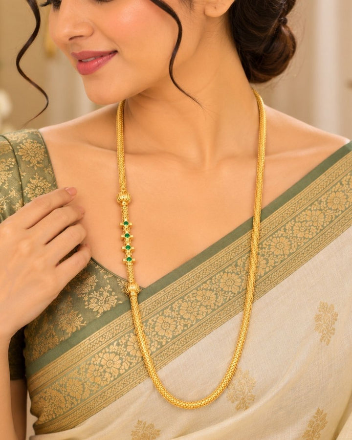 18k Gold Plated Emerald  Thaali Chain