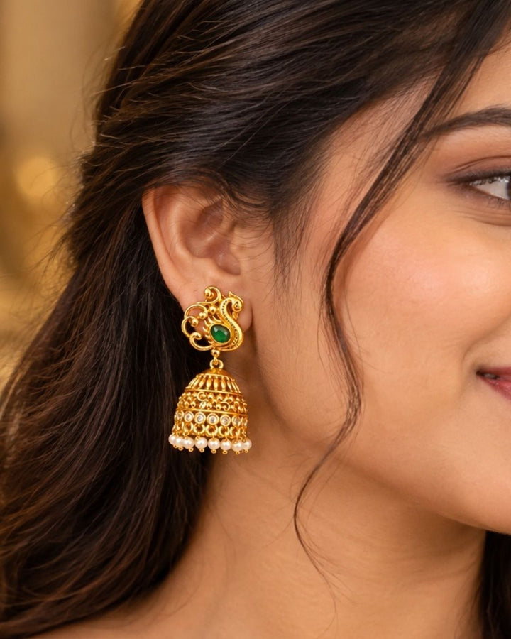 Jadau Kundan gold plated Jhumkas