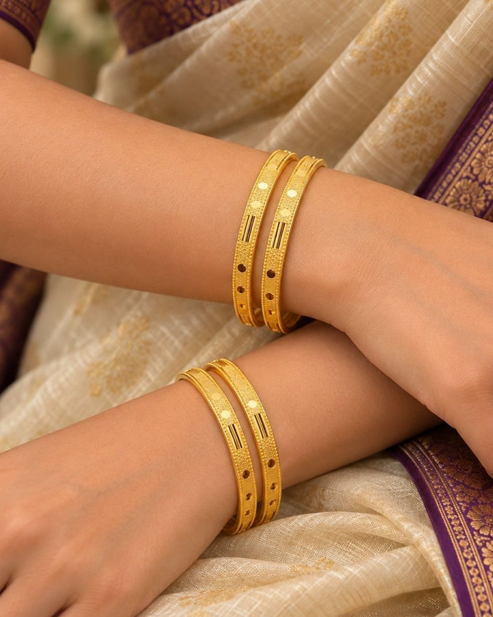18k Gold Plated Designer Bangles Set
