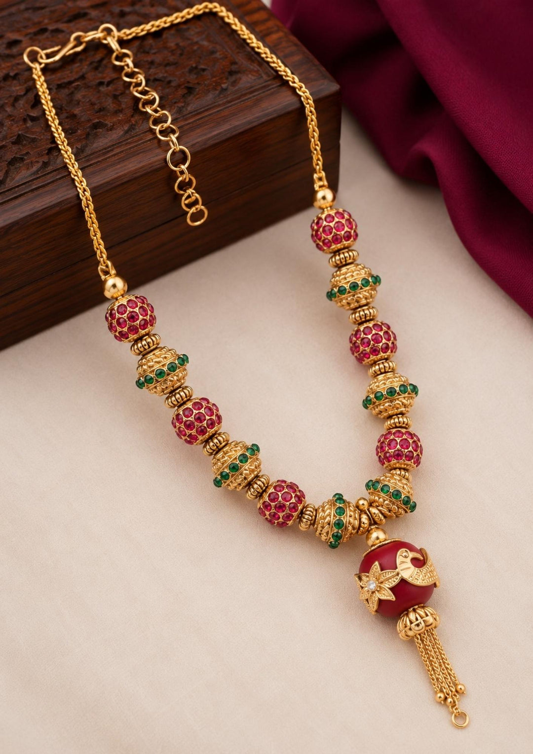 Jadau Kundan Gold Plated Antique Necklace