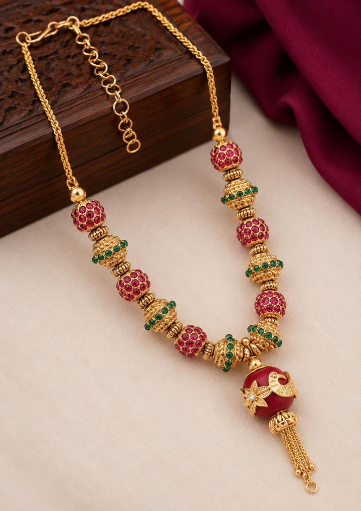 Jadau Kundan Gold Plated Antique Necklace
