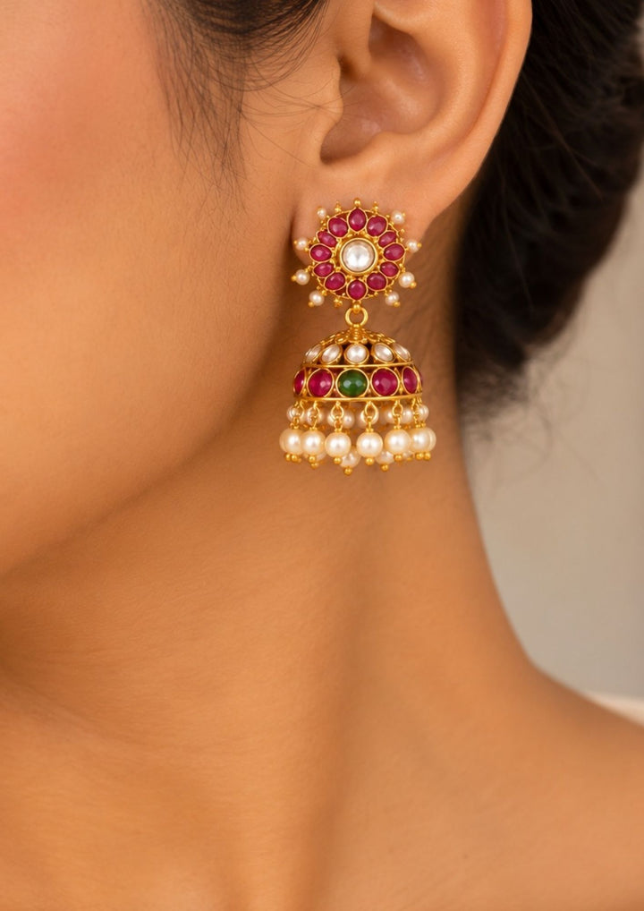 Gold plated Lotus Necklace with Earrings