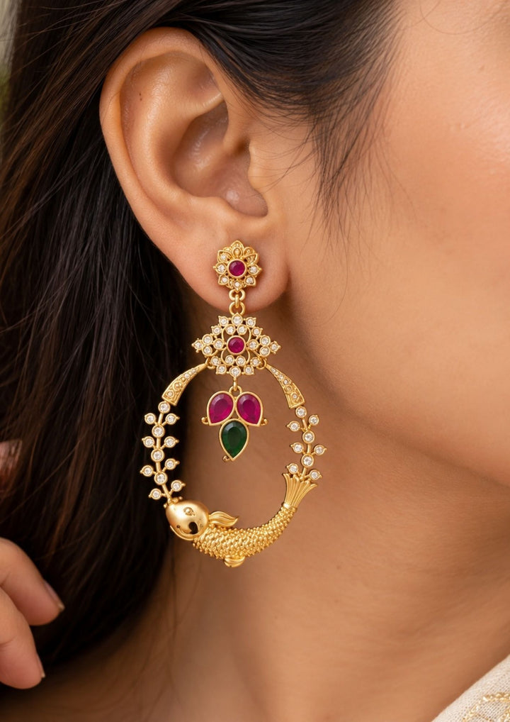 Kundan Gold Plated Necklace with Earrings