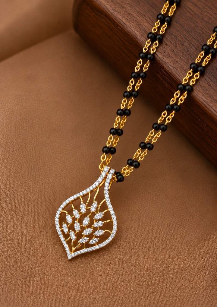 Zircon Diamond Floral Double Layer Mangalsutra