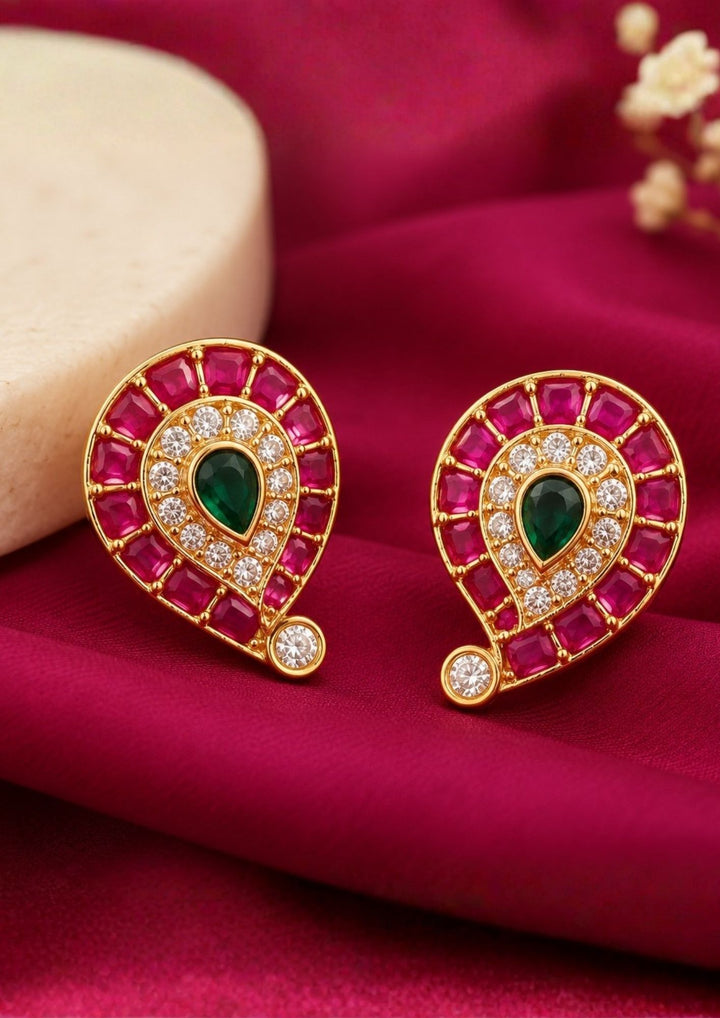 Kundan Kemp Gold Plated Mangalsutra With Earrings g10750