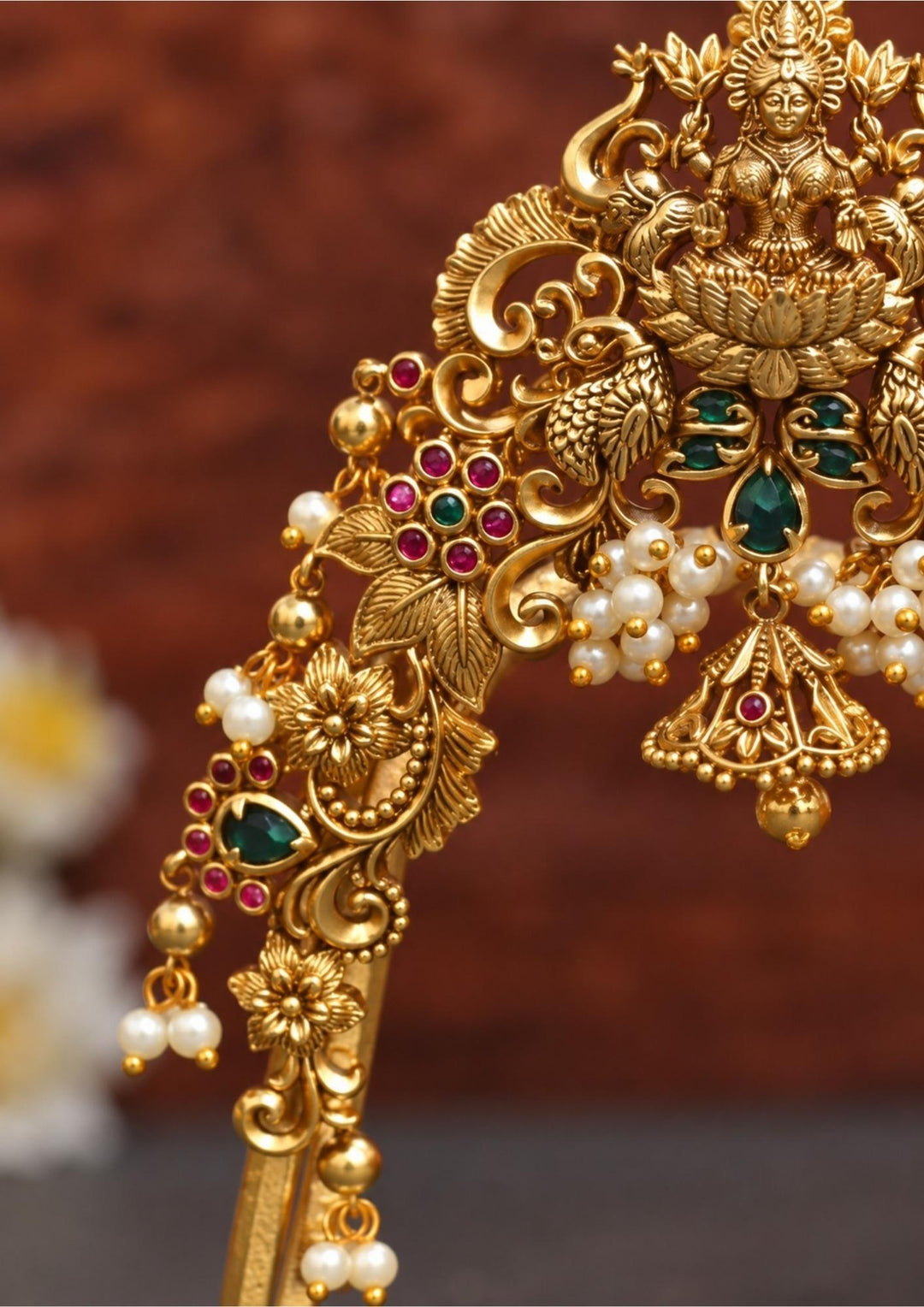 Jadau Kundan Gold Plated Traditional Laxmi Devi Temple Vanki w104