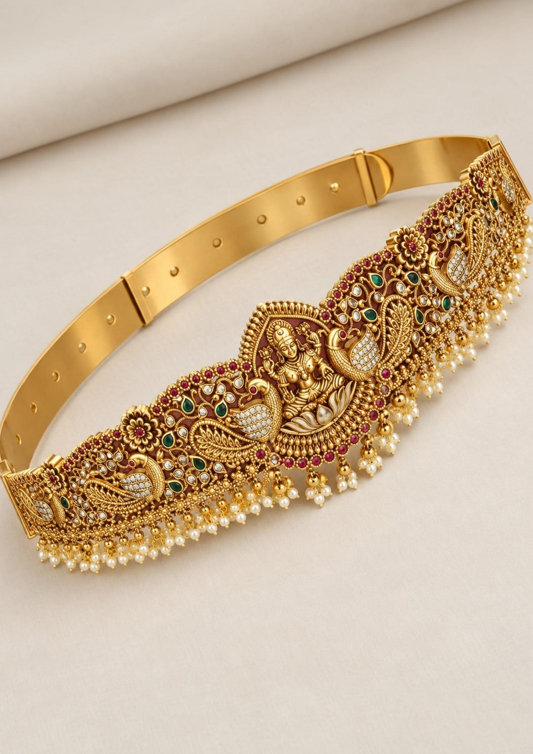 Laxmi Motif Gold Plated Traditional Adult Hipbelt (Vaddanam)